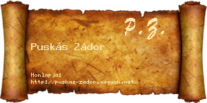 Puskás Zádor névjegykártya
